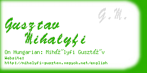 gusztav mihalyfi business card